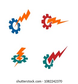Thunder gear vector logo illustration