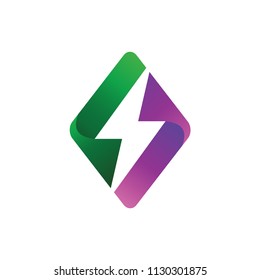 Thunder in Geometric Logo Design Template