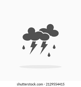 Thunder glyph icon. Can be used for digital product, presentation, print design and more.