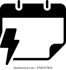 Vector de ilustración de icono de glifo de trueno