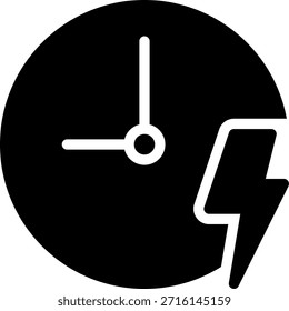Vector de ilustración de icono de glifo de trueno