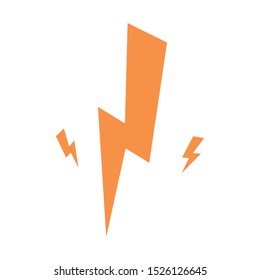 thunder golden isolated icon vector illustration design