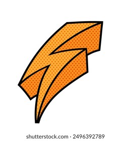 Ilustración vectorial de color dibujado a mano de semitono de trueno
