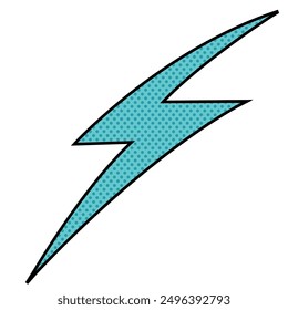 thunder halftone hand drawn color vector illustration