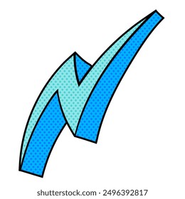 Ilustración vectorial de color dibujado a mano de semitono de trueno