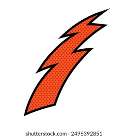 thunder halftone hand drawn color vector illustration