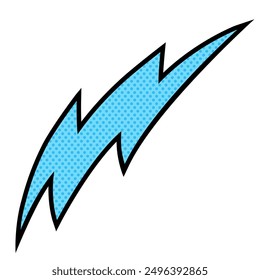 Ilustración vectorial de color dibujado a mano de semitono de trueno