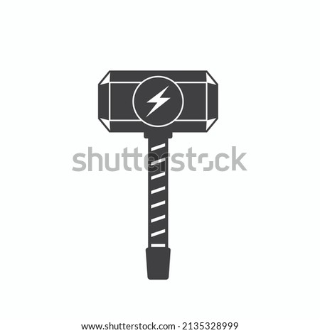 thunder hammer illustration, vector art.