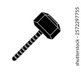 Thunder hammer silhouette vector illustration design on white background.