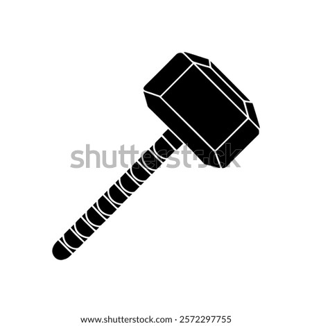 Thunder hammer silhouette vector illustration design on white background.