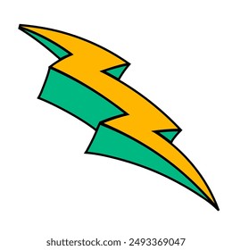 thunder hand drawn color vector illustration