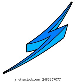 thunder hand drawn color vector illustration