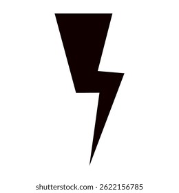 Thunder hand style comic energy flash. Drawn lightning bolt electric icon. Flat vector illustration isolated on white background.