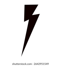 Thunder hand style comic energy flash. Drawn lightning bolt electric icon. Flat vector illustration isolated on white background.