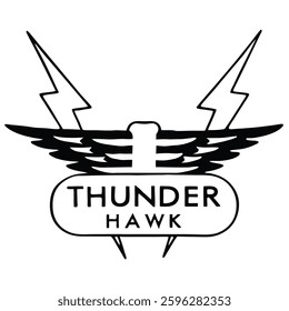 Thunder Hawk Logo Vector Design – Powerful Mascot for Sports and Business Branding