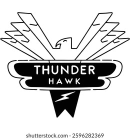 Thunder Hawk Logo Vector Design – Powerful Mascot for Sports and Business Branding