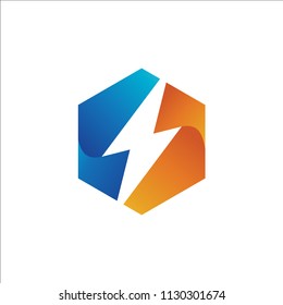 Thunder in Hexagon Shape
Logo Design Template