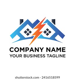 Thunder Home logo Design. electric logo design