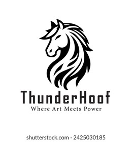 Thunder Hoof - Powerful Horse Logo Design