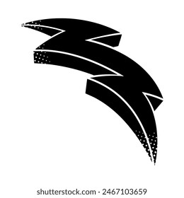 thunder icon in black halftone style