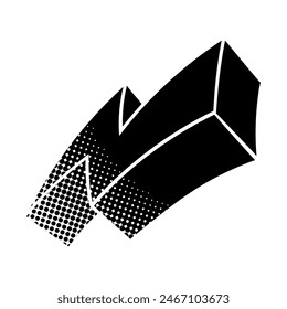 icono de trueno en estilo de semitonos negros