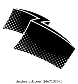 thunder icon in black halftone style