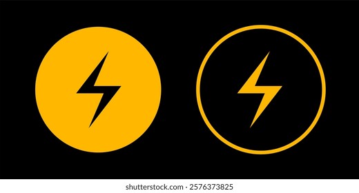 Thunder icon Circle flash electric Charge, Bolt, simple Design, vector illustration