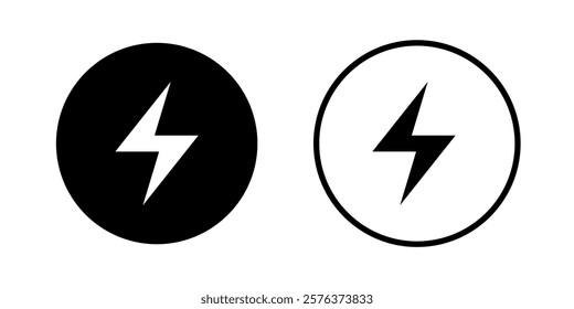 Thunder icon Circle flash electric Charge, Bolt, simple Design, vector illustration