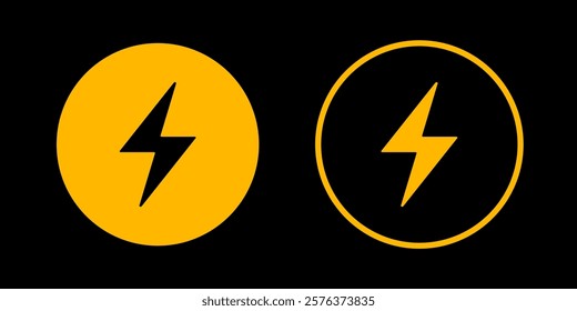Thunder icon Circle flash electric Charge, Bolt, simple Design, vector illustration