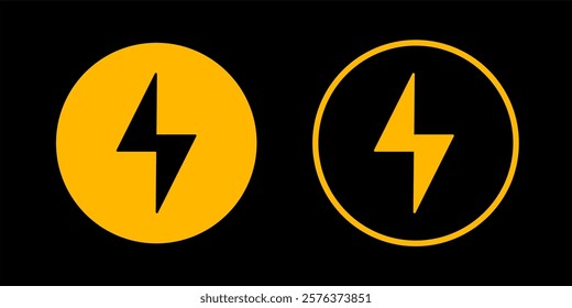 Thunder icon Circle flash electric Charge, Bolt, simple Design, vector illustration