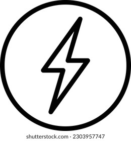 Thunder icon circle . Lightning icon vector isolated on white background . Power icon . Lightning power icon.