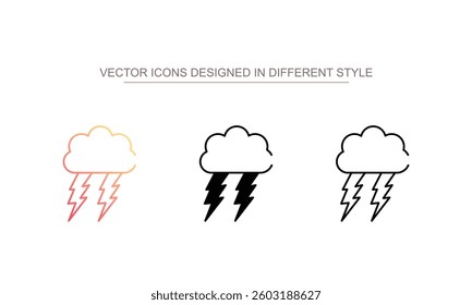 Thunder icon design with white background stock illustration

