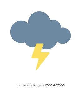 Thunder icon. Editable weather icon vector