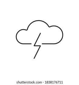 thunder icon element of weather icon for mobile concept and web apps. Thin line thunder icon can be used for web and mobile. Premium icon on white background