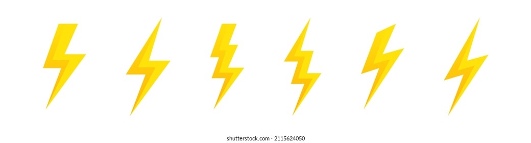 Icono de trueno. Icono del vector de relámpago de relámpago. Señal de energía eléctrica aislada en fondo blanco.