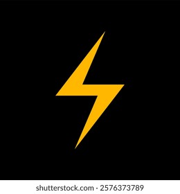 Thunder icon flash electric Charge, Bolt, simple Design, vector illustration