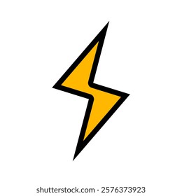 Thunder icon flash electric Charge, Filled Outline Bolt, simple Design, vector illustration