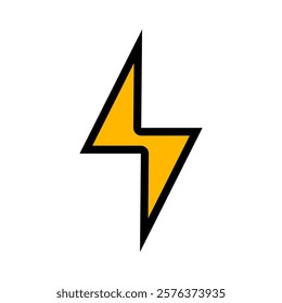 Thunder icon flash electric Charge, Filled Outline Bolt, simple Design, vector illustration