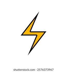 Thunder icon flash electric Charge, Filled Outline Bolt, simple Design, vector illustration