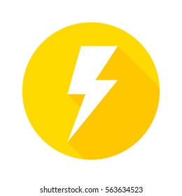 Thunder Icon Flat Design Vector