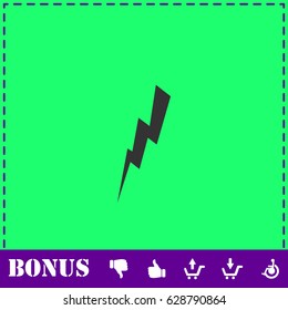 Thunder icon flat. Simple vector symbol and bonus icon