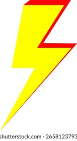 Icono de trueno de color dorado y rojo