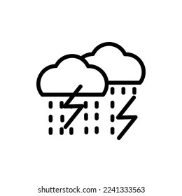thunder icon with isolated vektor and transparent background