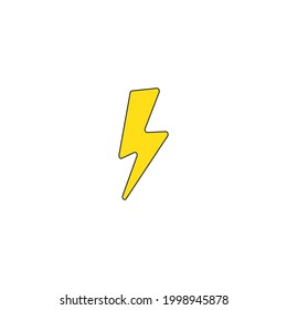 Thunder icon. Lightning vector isolated. Modern simple flat warning sign. Electr icty nternet concept. Trendy nature vector electricty symbol for website design, web button. Logo thunder illustation.