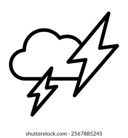 Thunder Icon Lineal Style Vector Illustration