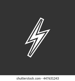 Thunder icon. Logo isolated on black background. Vector illustration
