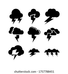 Icono de trueno o logotipo símbolo de signo aislado ilustración vectorial - Colección de iconos vectoriales de estilo negro de alta calidad
