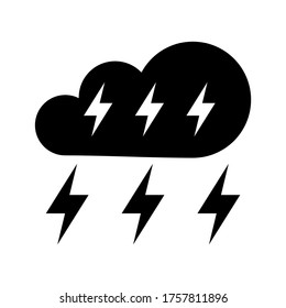 Icono de trueno o logotipo símbolo de signo aislado ilustración vectorial - iconos vectoriales de estilo negro de alta calidad
