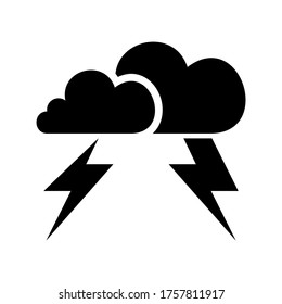 Icono de trueno o logotipo símbolo de signo aislado ilustración vectorial - iconos vectoriales de estilo negro de alta calidad
