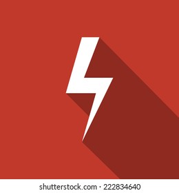 thunder icon with long shadow